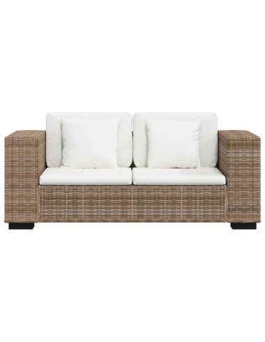 Divano a 2 Posti 7 pz in Rattan Naturale