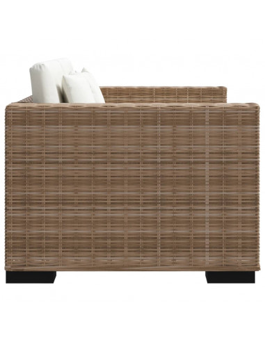 Divano a 2 Posti 7 pz in Rattan Naturale