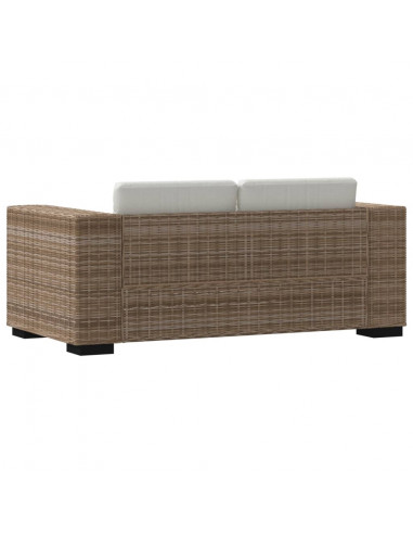 Divano a 2 Posti 7 pz in Rattan Naturale