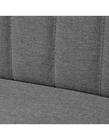 Divano in Stoffa 117x55,5x77 cm Grigio Chiaro