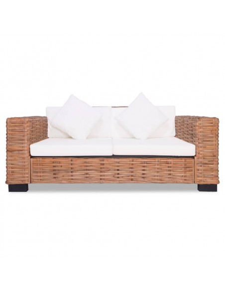 Divano a 2 Posti in Rattan Naturale