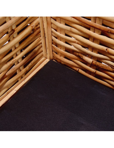 Divano a 3 Posti in Rattan Naturale