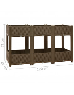 Fioriera Rialzata 120x40x71 cm in Polipropilene