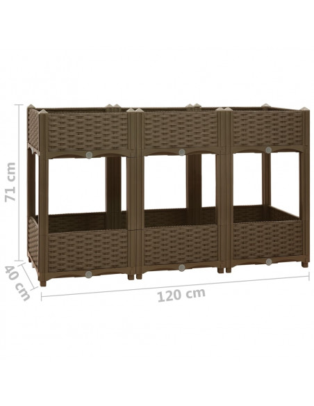 Fioriera Rialzata 120x40x71 cm in Polipropilene