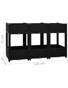 Fioriera Rialzata 120x40x71 cm in Polipropilene 2