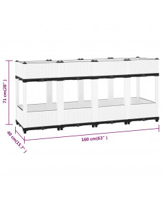 Fioriera Rialzata 160x40x71 cm in Polipropilene