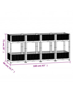 Fioriera Rialzata 160x40x71 cm in Polipropilene