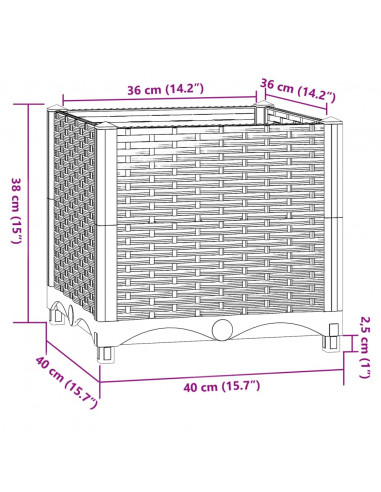 Fioriera Rialzata 40x40x38 cm in Polipropilene