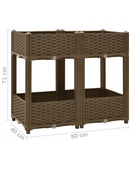 Fioriera Rialzata 80x40x71 cm in Polipropilene