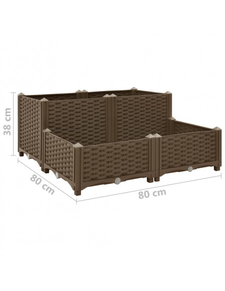 Fioriera Rialzata 80x80x38 cm in Polipropilene