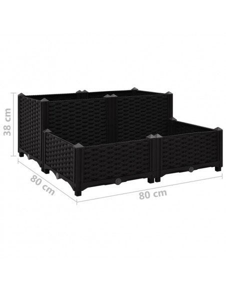 Fioriera Rialzata 80x80x38 cm in Polipropilene