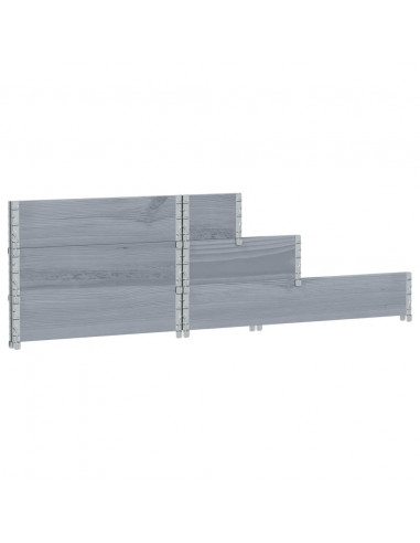 Fioriera Rialzata a 3 Livelli Grigia 120x80 cm Legno di Pino