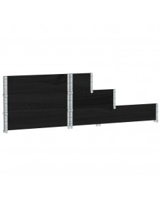 Fioriera Rialzata a 3 Livelli Nera 120x80 cm Legno di Pino