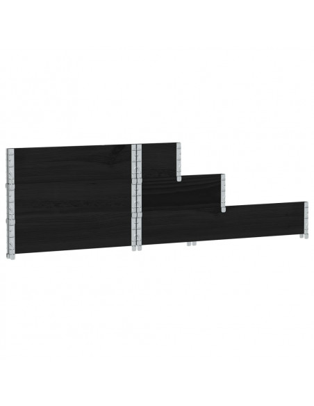 Fioriera Rialzata a 3 Livelli Nera 120x80 cm Legno di Pino