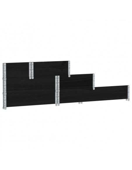 Fioriera Rialzata a 3 Livelli Nera 120x80 cm Legno di Pino