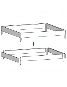 Fioriera Rialzata da Giardino 100x100x18,5 cm in Acciaio Corten 2