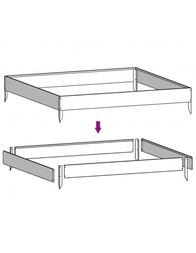 Fioriera Rialzata da Giardino 100x100x18,5 cm in Acciaio Corten