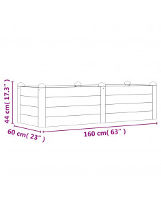 Fioriera Rialzata da Giardino 160x60x44cm Legno Massello Acacia 2