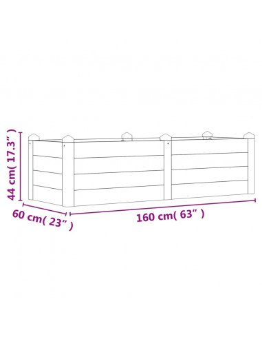 Fioriera Rialzata da Giardino 160x60x44cm Legno Massello Acacia