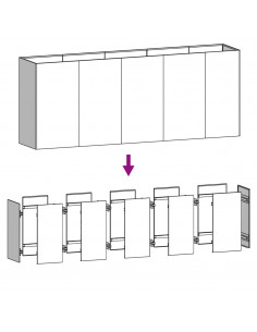 Fioriera Rialzata da Giardino 200x40x80 cm in Acciaio Corten 2