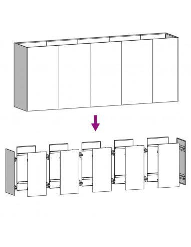 Fioriera Rialzata da Giardino 200x40x80 cm in Acciaio Corten
