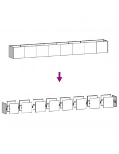 Fioriera Rialzata da Giardino 360x40x40 cm in Acciaio Corten 2