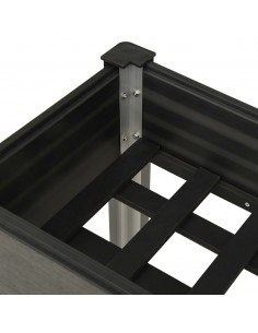 Fioriera Rialzata da Giardino 75x40x75 cm in WPC Grigio