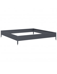 Fioriera Rialzata da Giardino Antracite 100x100x18,5cm Acciaio 2