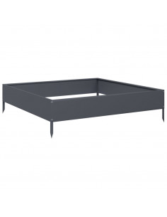 Fioriera Rialzata da Giardino Antracite 100x100x26 cm Acciaio 2