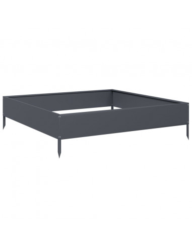 Fioriera Rialzata da Giardino Antracite 100x100x26 cm Acciaio