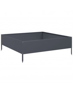 Fioriera Rialzata da Giardino Antracite 100x100x33,5cm Acciaio 2