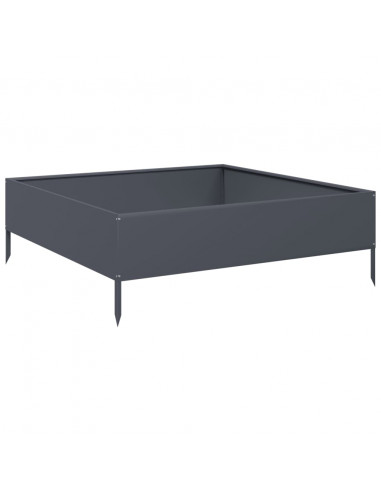 Fioriera Rialzata da Giardino Antracite 100x100x33,5cm Acciaio