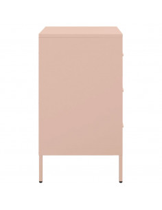 Comodini 2pz Rosa 36x39x68cm in Acciaio Laminato a Freddo 2
