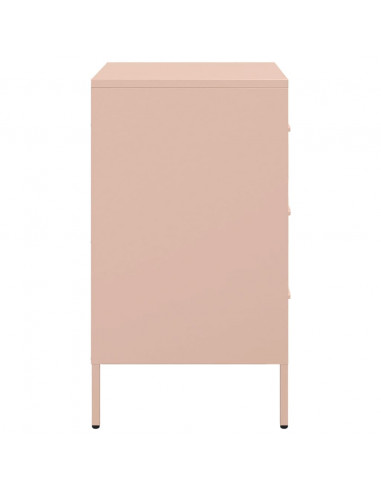Comodini 2pz Rosa 36x39x68cm in Acciaio Laminato a Freddo