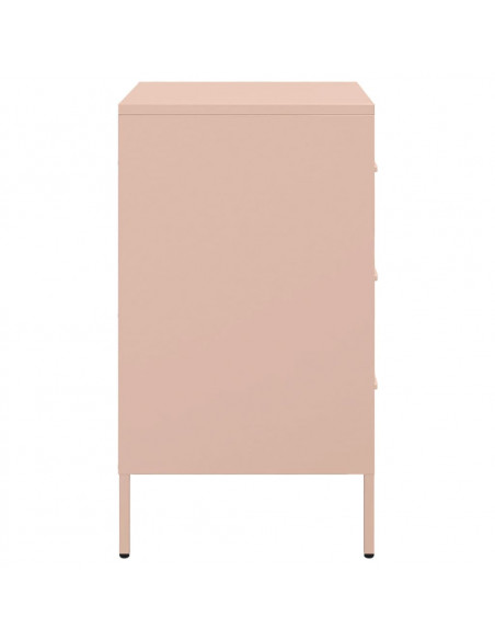 Comodini 2pz Rosa 36x39x68cm in Acciaio Laminato a Freddo