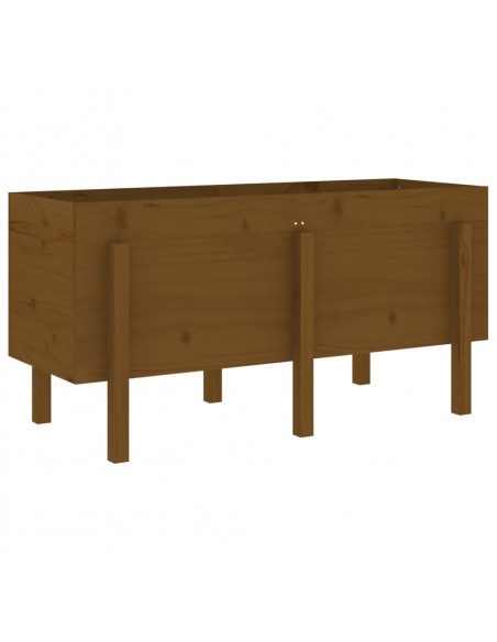 Fioriera Rialzata da Giardino Miele 121x50x57 cm Massello Pino