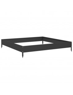 Fioriera Rialzata da Giardino Nera 100x100x18,5 cm in Acciaio 2