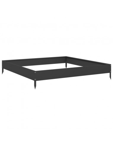 Fioriera Rialzata da Giardino Nera 100x100x18,5 cm in Acciaio