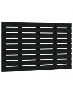 Testiera da Parete Nera 96x3x63 cm in Legno Massello di Pino 2