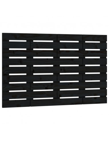 Testiera da Parete Nera 96x3x63 cm in Legno Massello di Pino