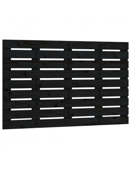 Testiera da Parete Nera 96x3x63 cm in Legno Massello di Pino