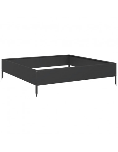 Fioriera Rialzata da Giardino Nera 100x100x26 cm in Acciaio