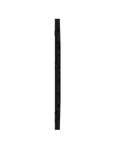 Testiera da Parete Nera 96x3x63 cm in Legno Massello di Pino