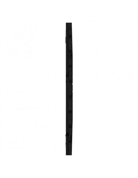 Testiera da Parete Nera 96x3x63 cm in Legno Massello di Pino