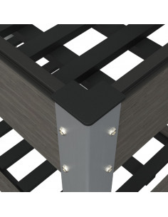 Fioriera Rialzata Giardino con Ripiano Grigia 100x50x75 cm WPC 2