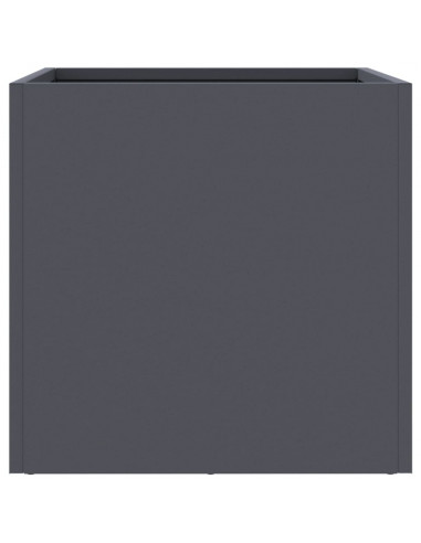 Fioriere 2 pz Antracite 32x30x29 cm Acciaio Laminato a Freddo