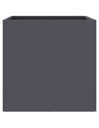 Fioriere 2 pz Antracite 42x40x39 cm Acciaio Laminato a Freddo