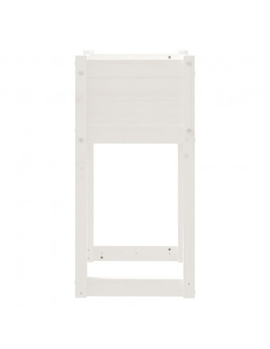 Fioriere 2 pz Bianche 40x40x81 cm in Legno Massello di Pino