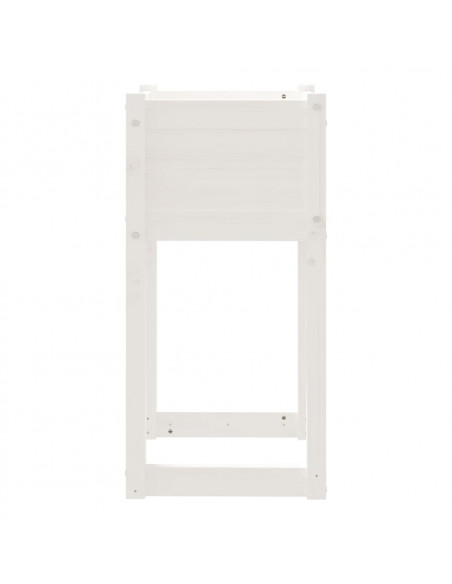 Fioriere 2 pz Bianche 40x40x81 cm in Legno Massello di Pino