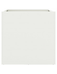 Fioriere 2 pz Bianche 42x40x39 cm in Acciaio Laminato a Freddo